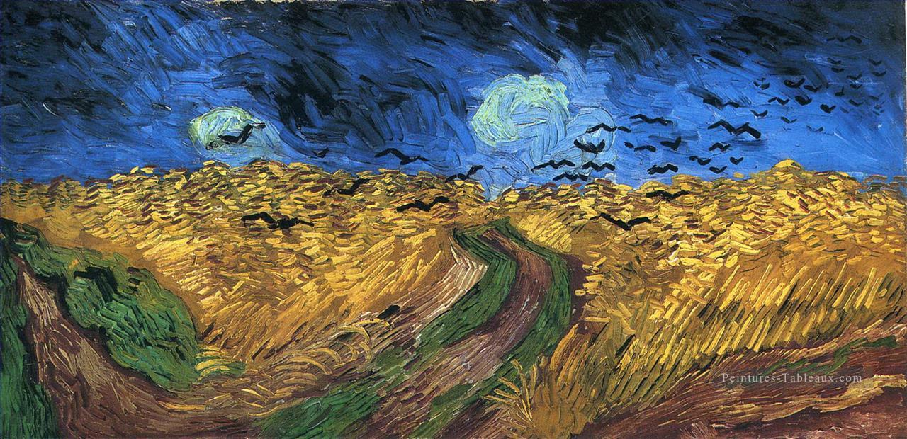 Champ de blé avec des corbeaux Vincent van Gogh Peintures à l'huile